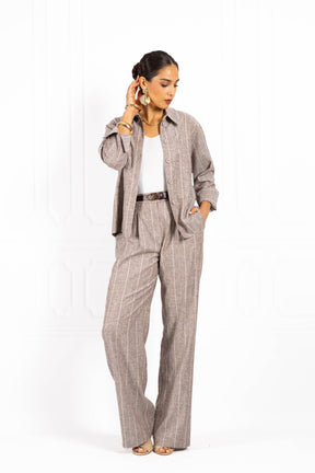 Komplet z lnu GOLDEN Brown