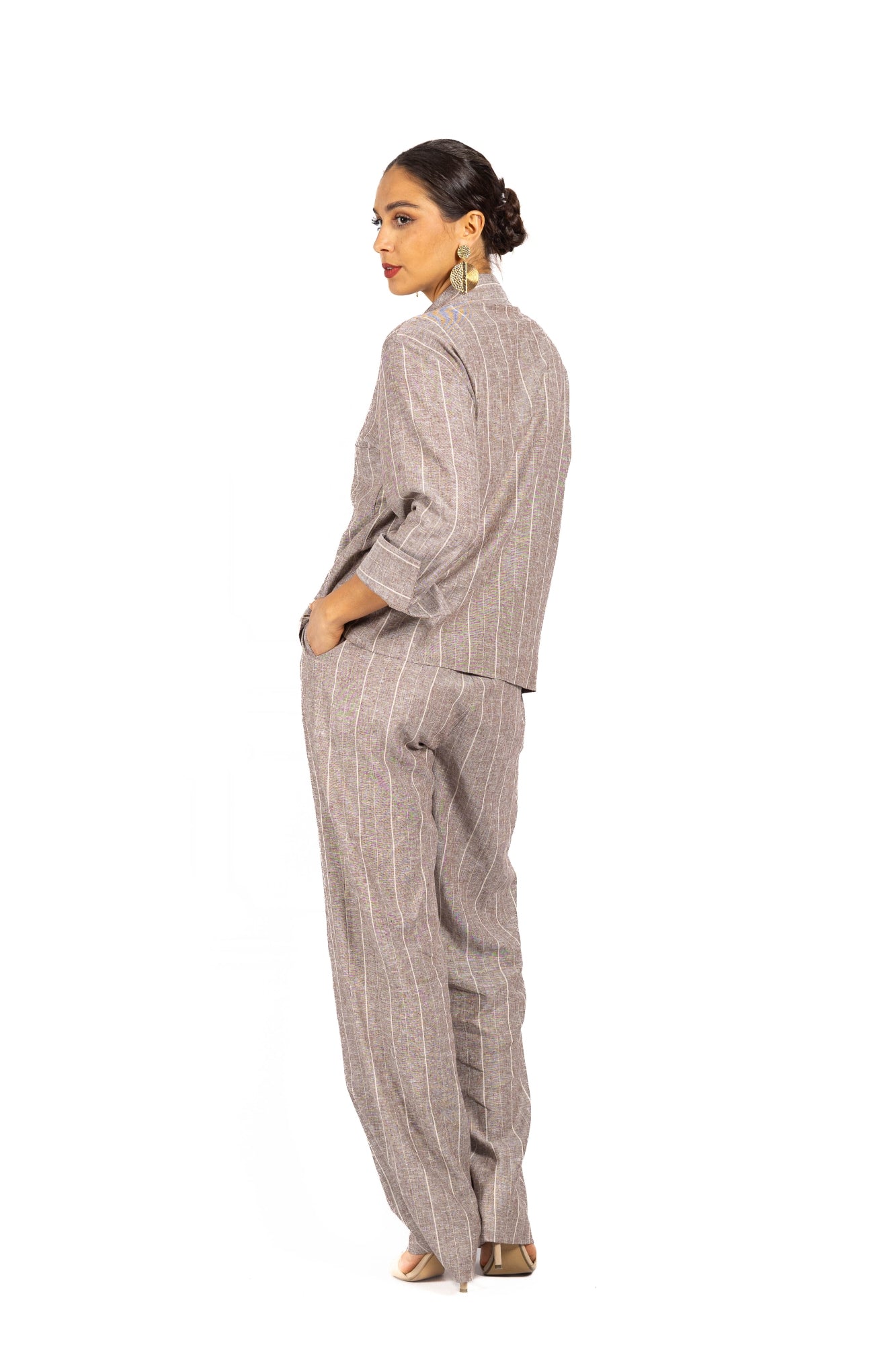 Komplet z lnu GOLDEN Brown