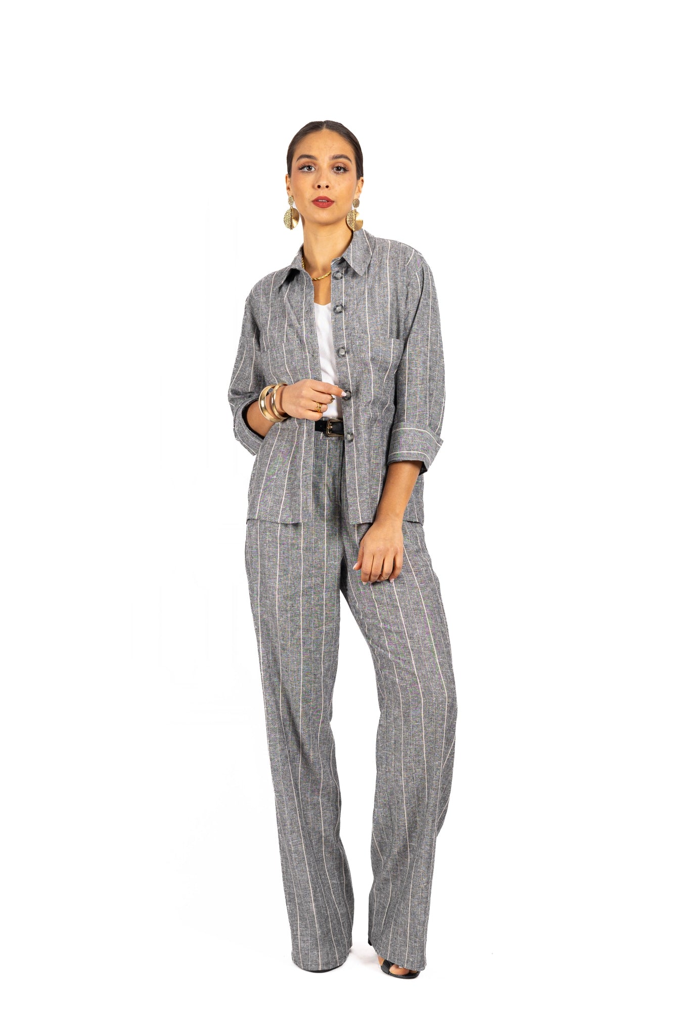 Komplet z lnu GOLDEN Grey