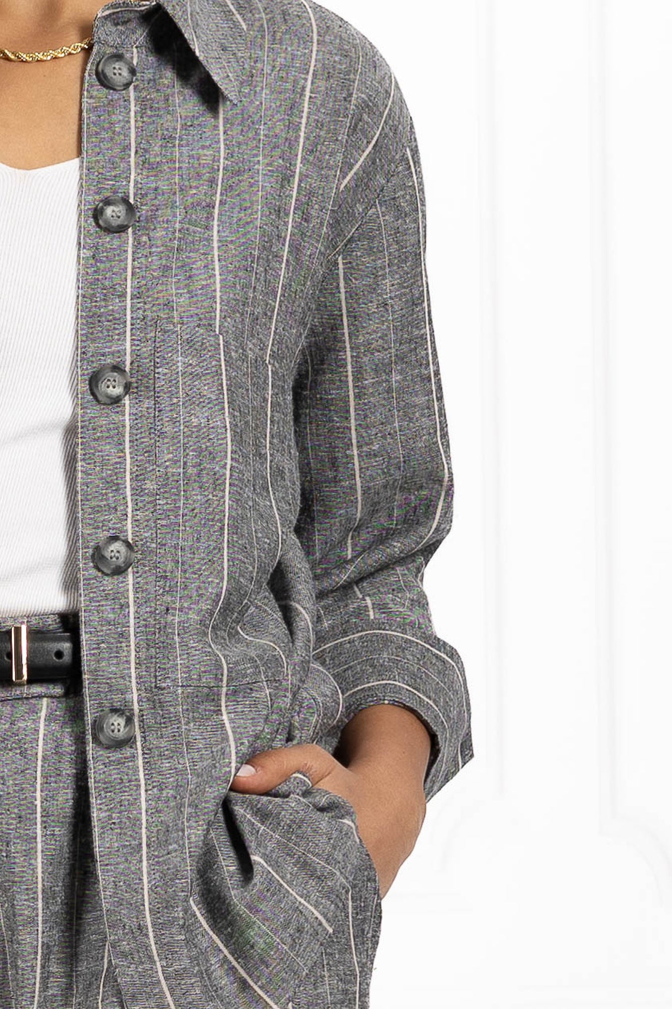 Komplet z lnu GOLDEN Grey