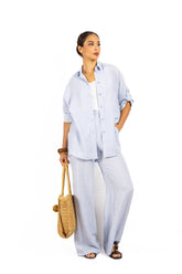 Komplet z lnu SOFT WIND Baby blue