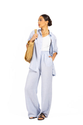 Komplet z lnu SOFT WIND Baby blue