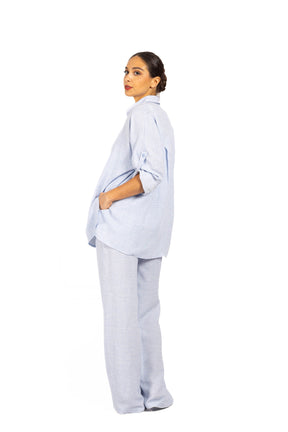 Komplet z lnu SOFT WIND Baby blue