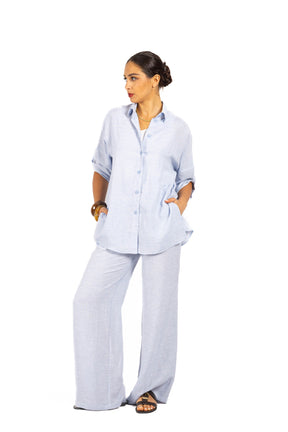 Komplet z lnu SOFT WIND Baby blue