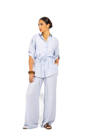 Komplet z lnu SOFT WIND Baby blue