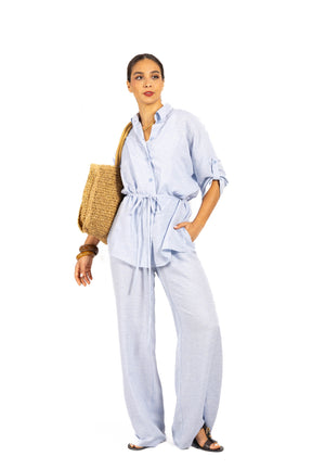 Komplet z lnu SOFT WIND Baby blue