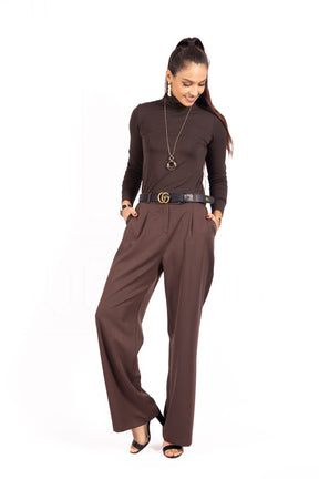 Spodnie damskie AFIYA Brown