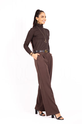 Spodnie damskie AFIYA Brown