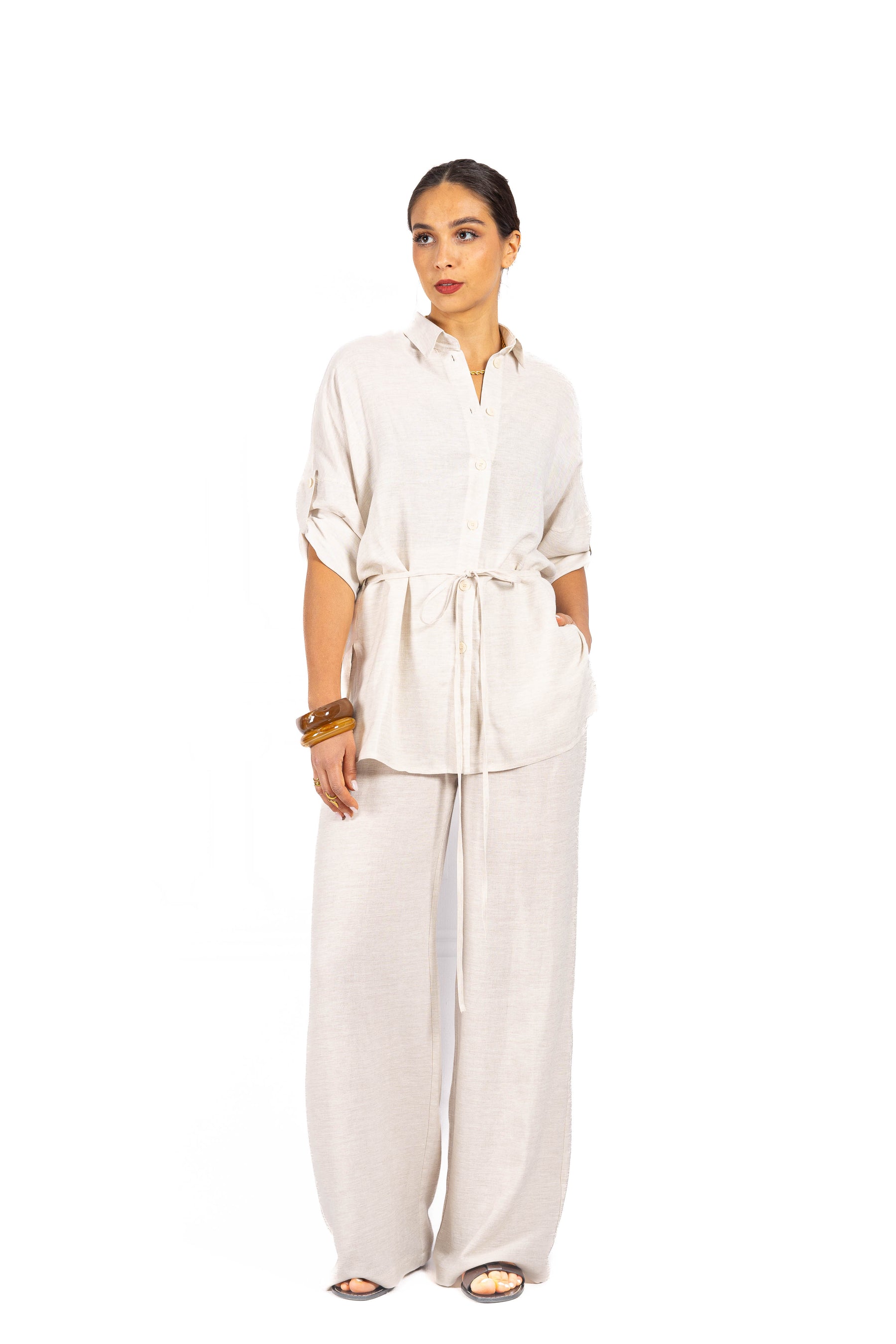 Komplet z lnu SOFT WIND Beige