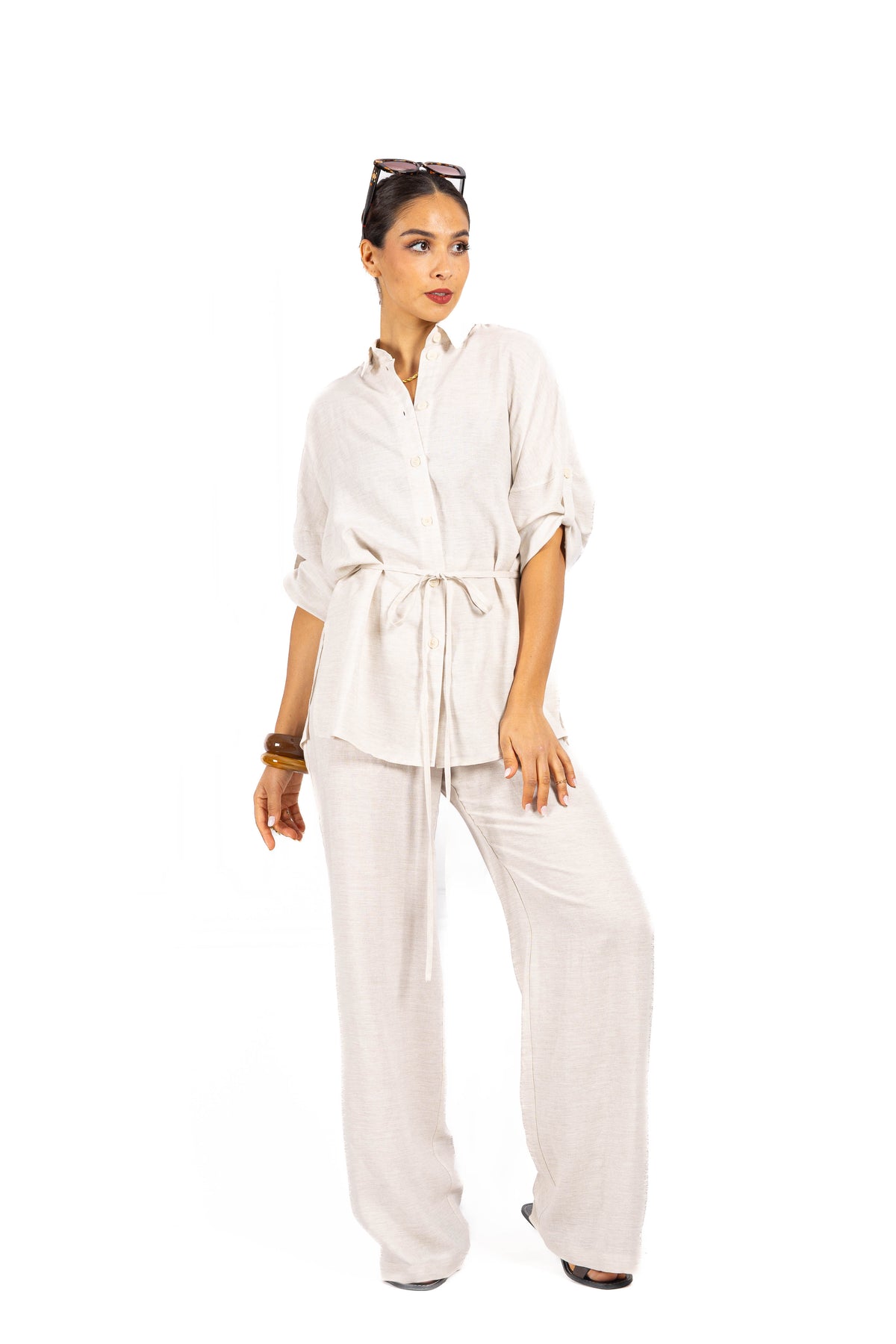 Komplet z lnu Soft Wind Beige