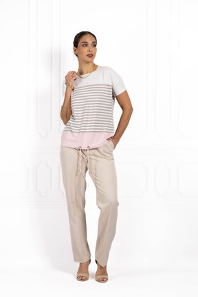 Bluzka damska JOANNA TriColor Baby pink