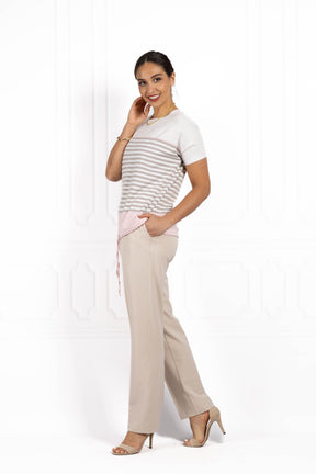 Bluzka damska JOANNA TriColor Baby pink