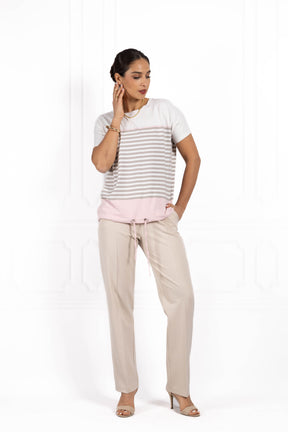 Bluzka damska JOANNA TriColor Baby pink
