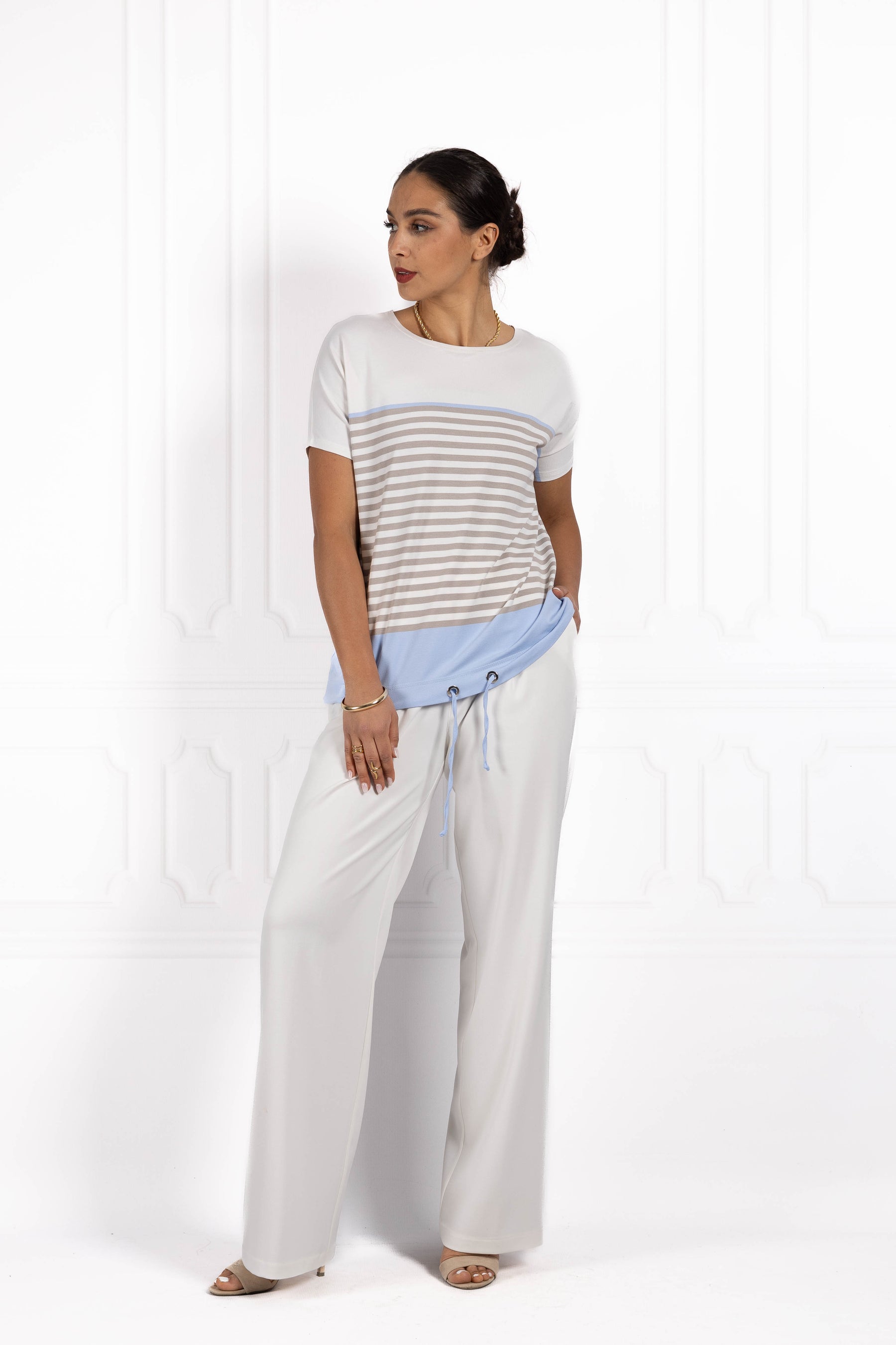 Bluzka damska JOANNA TriColor Baby blue
