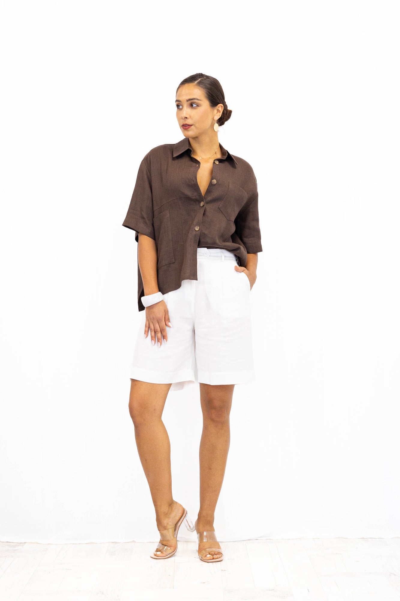 Bermudy damskie CAPRI Ecru