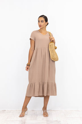 Sukienka muślinowa LUISA Camel