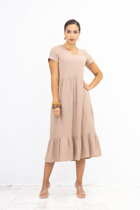 Sukienka muślinowa LUISA Camel