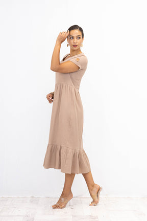 Sukienka muślinowa LUISA Camel
