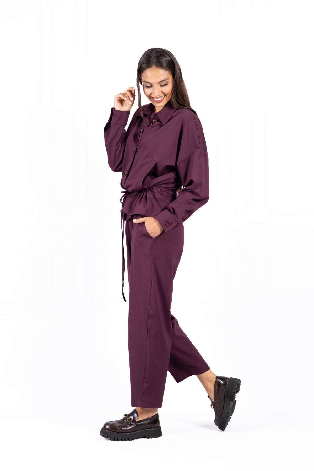 Spodnie damskie BETI Burgundy