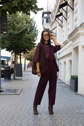 Komplet damski MALENA Burgundy