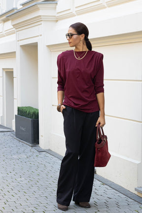 Bluzka damska z poduszkami OFELIA Burgundy