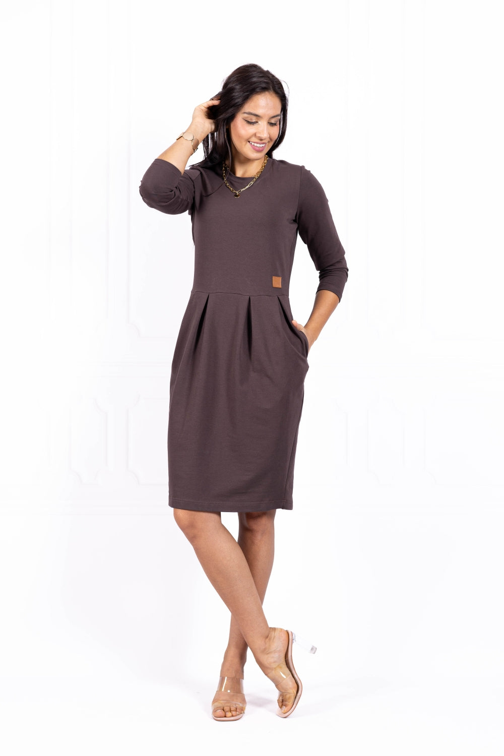 Sukienka VENILIA FALL Dark brown