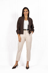 Spodnie damskie typu cygaretki Light beige