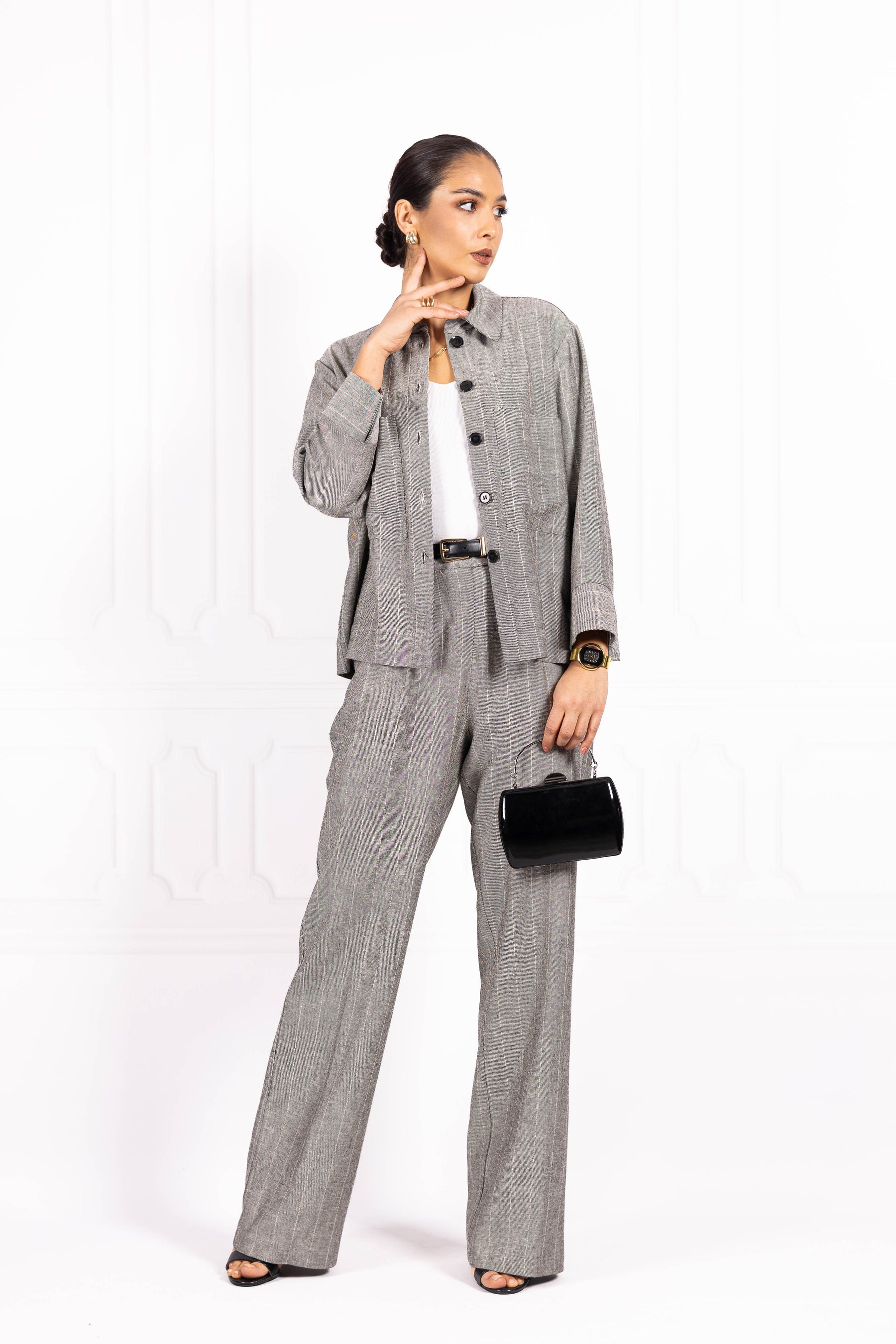 Komplet z lnu SUNSET Grey