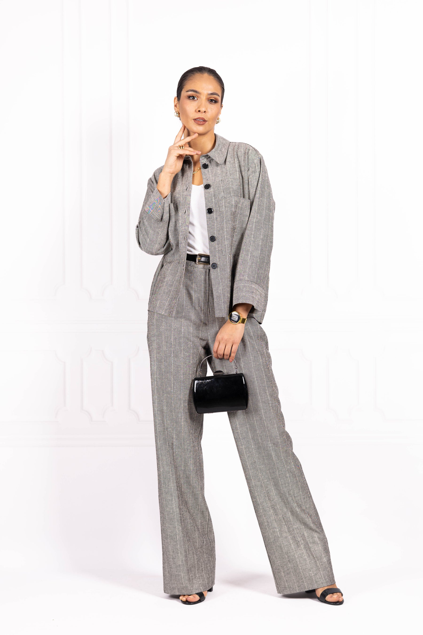 Komplet z lnu SUNSET Grey