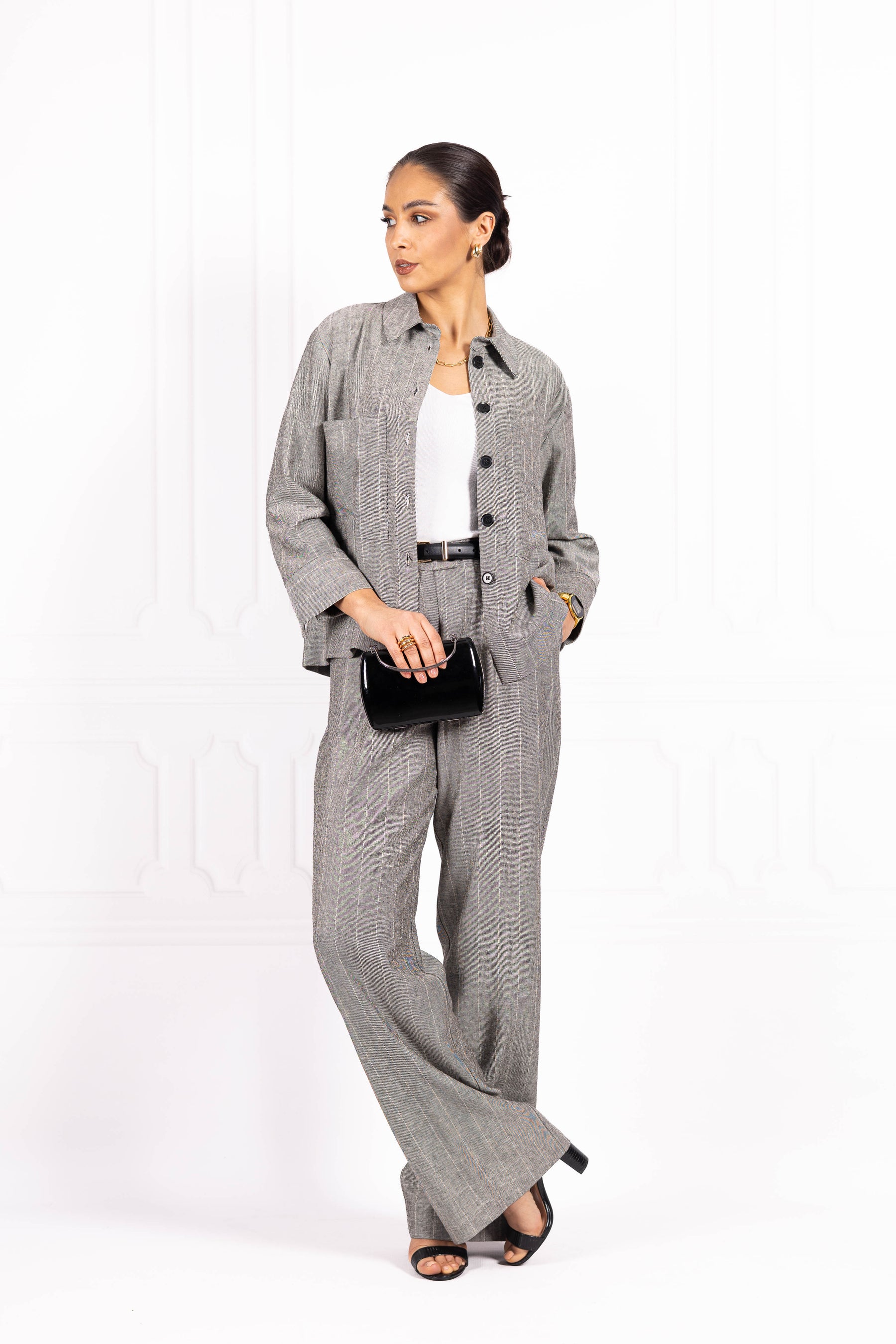 Komplet z lnu SUNSET Grey