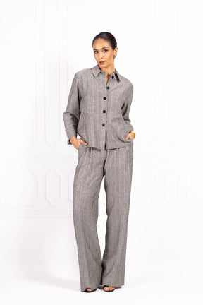 Komplet z lnu SUNSET Grey