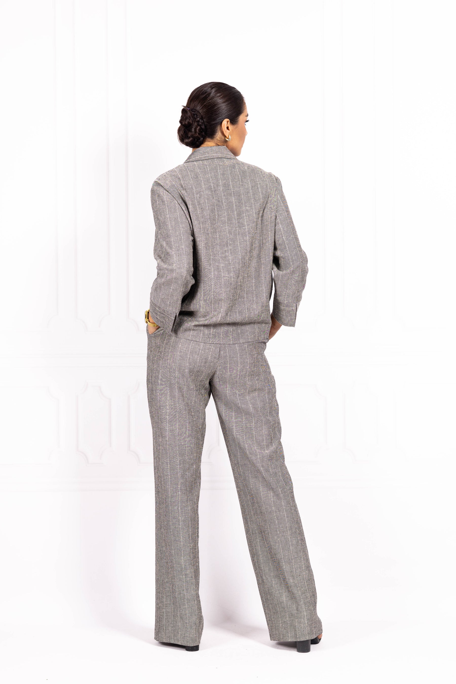 Komplet z lnu SUNSET Grey