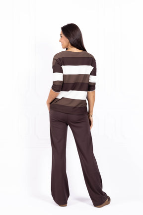Bluzka damska JOANNA Trio chocolate
