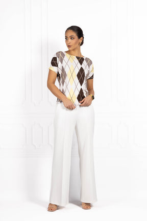 Bluzka damska JOANNA Romb Yellow