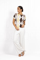 Bluzka damska JOANNA Romb Yellow