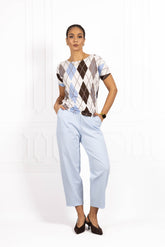 Bluzka damska JOANNA Romb Blue