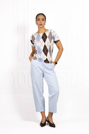 Bluzka damska JOANNA Romb Blue