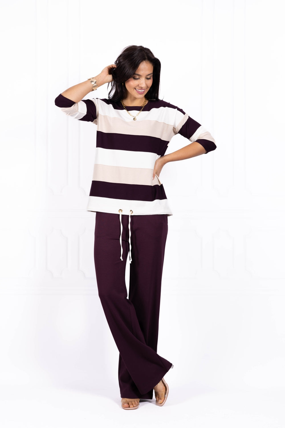 Bluzka damska JOANNA Trio wine