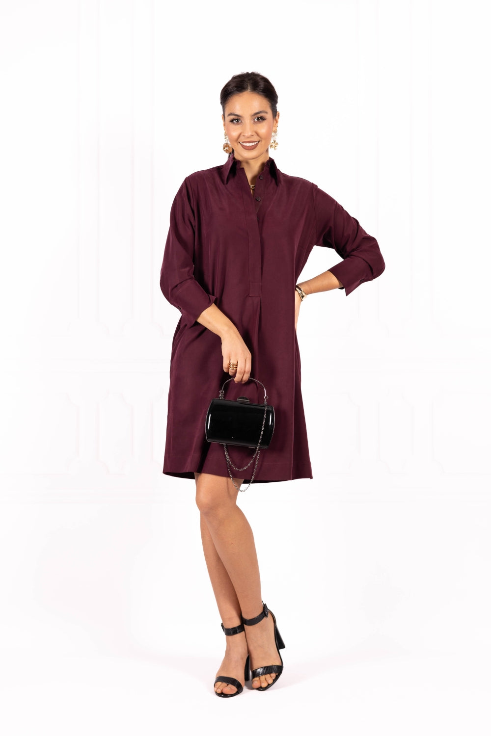 Sukienka PREMIUM MÉLANIE Plum wine