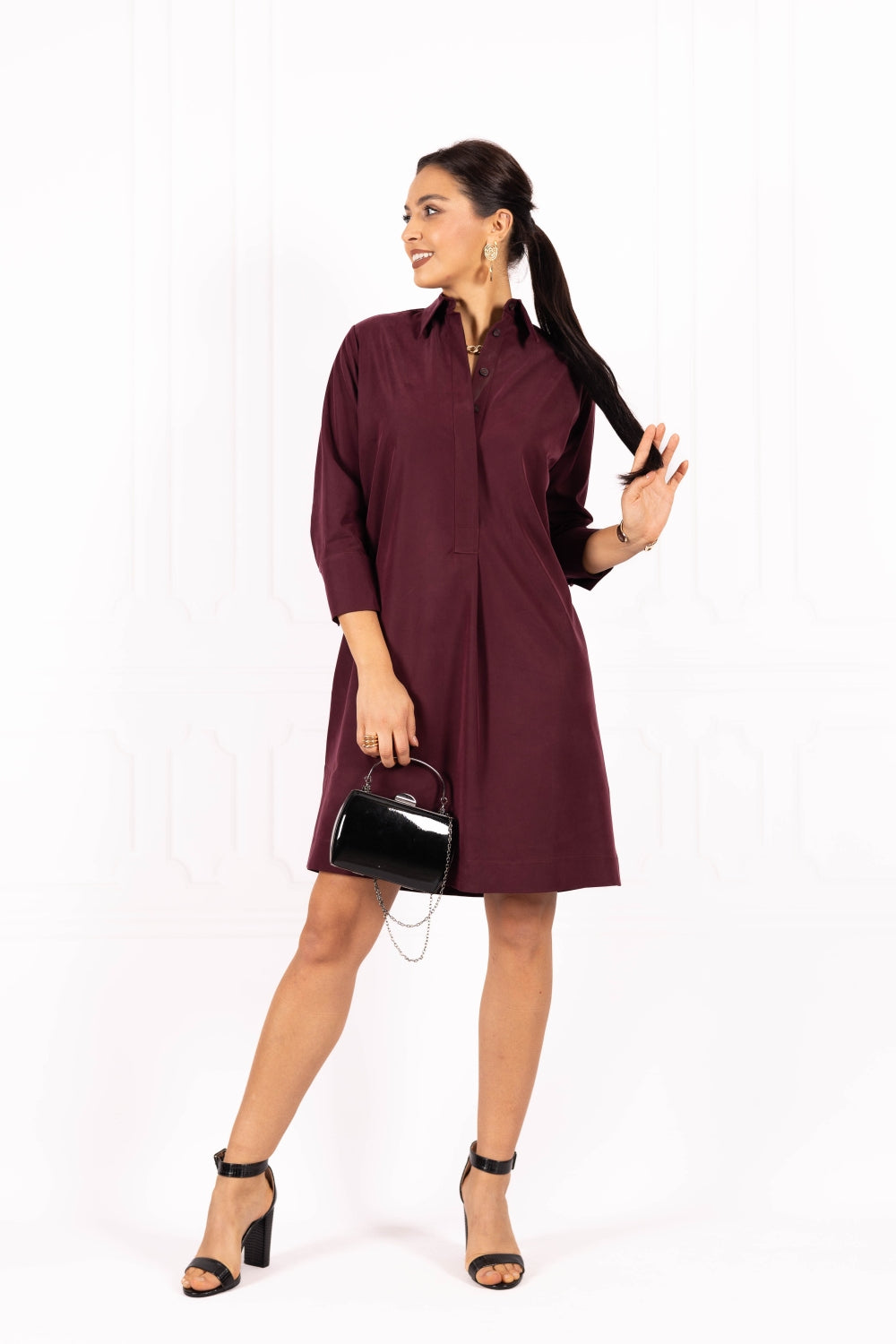 Sukienka PREMIUM MÉLANIE Plum wine