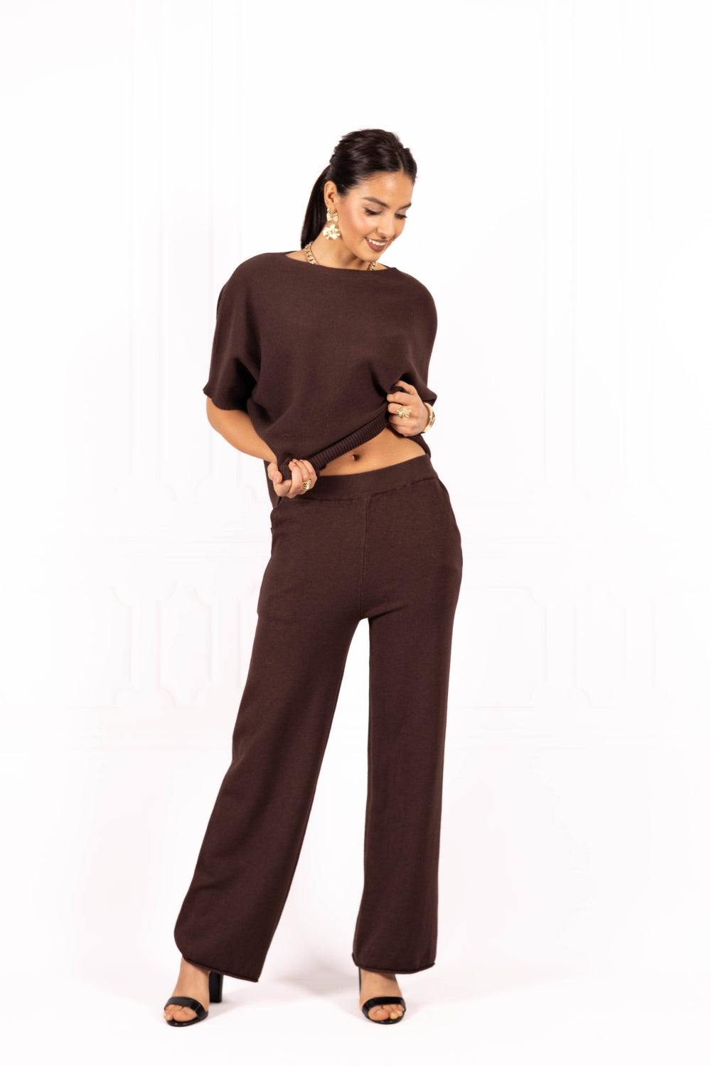 Bluzka damska sweterkowa AMBER Brown