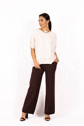 Spodnie damskie sweterkowe AMBER Brown