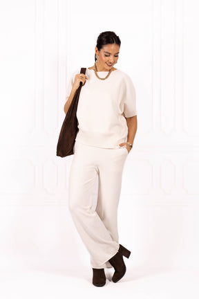 Bluzka damska sweterkowa AMBER Ecru