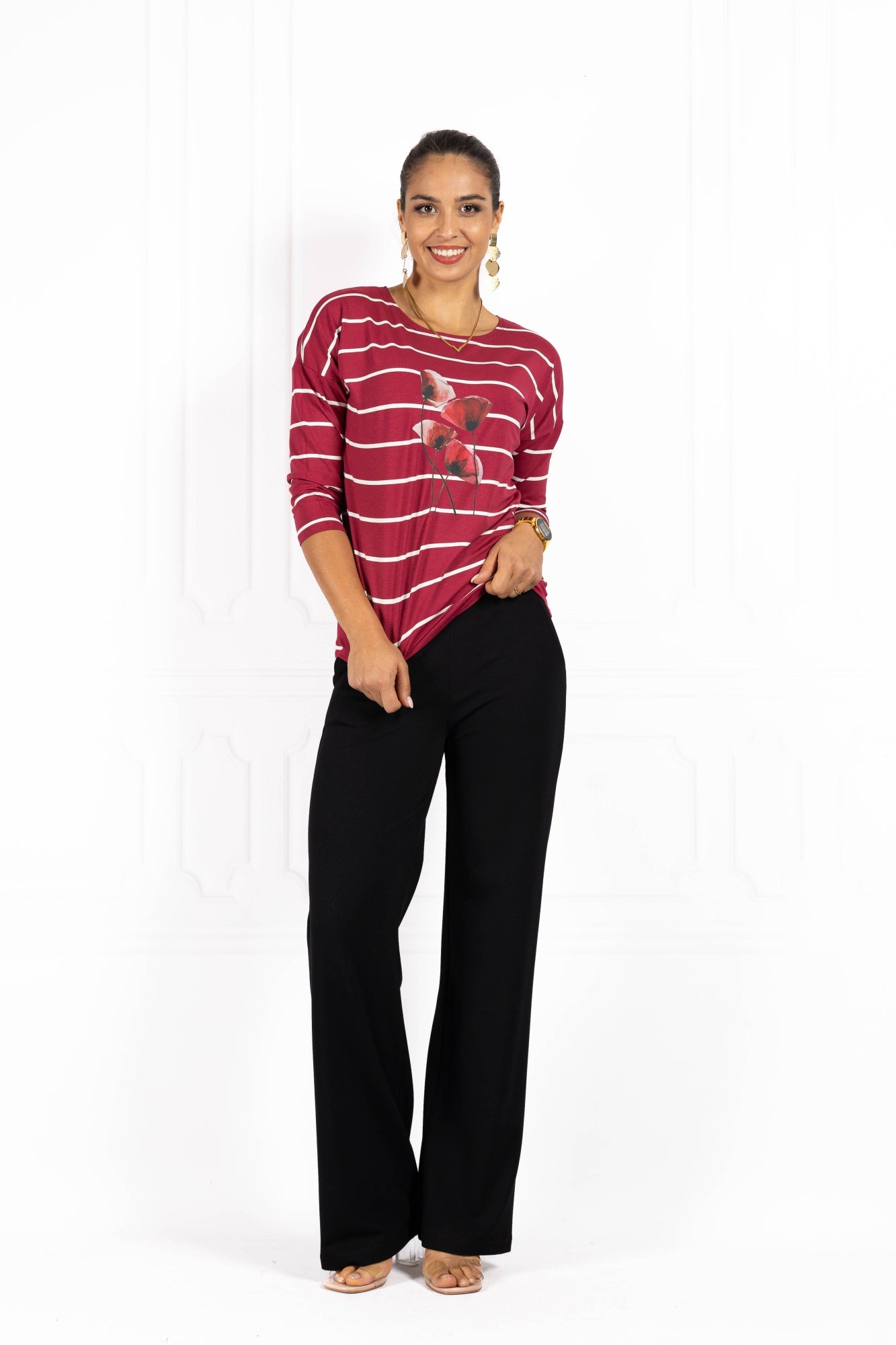 Bluzka damska JOANNA Autumn Wine