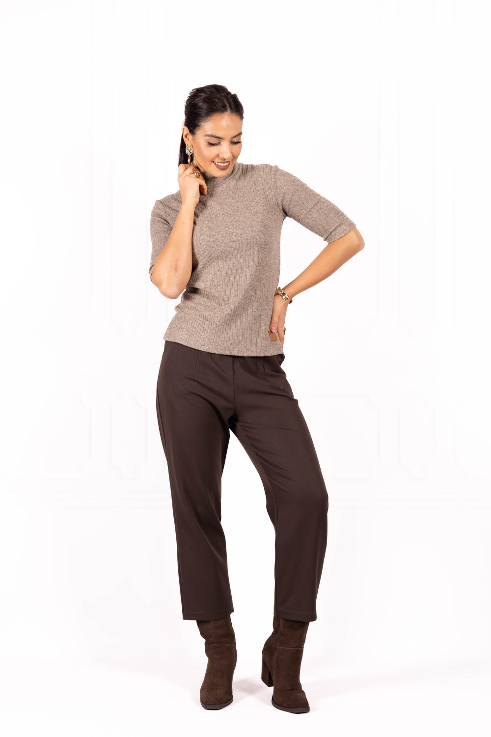 Sweterek damski w prążek LÉA