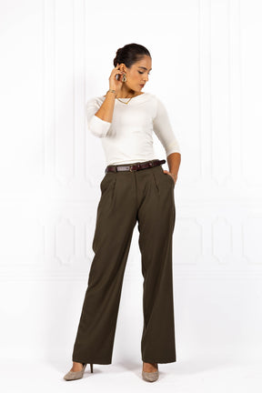 Spodnie damskie AFIYA Olive