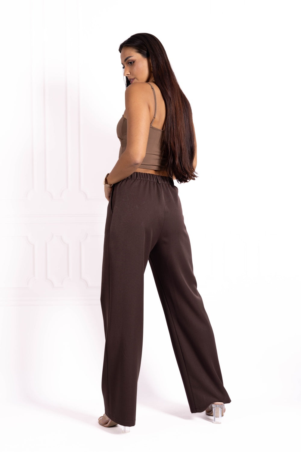 Spodnie damskie AFIYA Brown