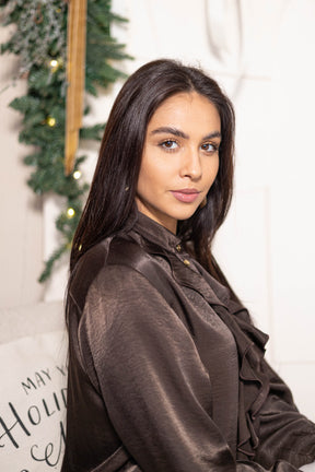 Koszula damska SANDRA Dark Brown