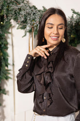 Koszula damska SANDRA Dark Brown