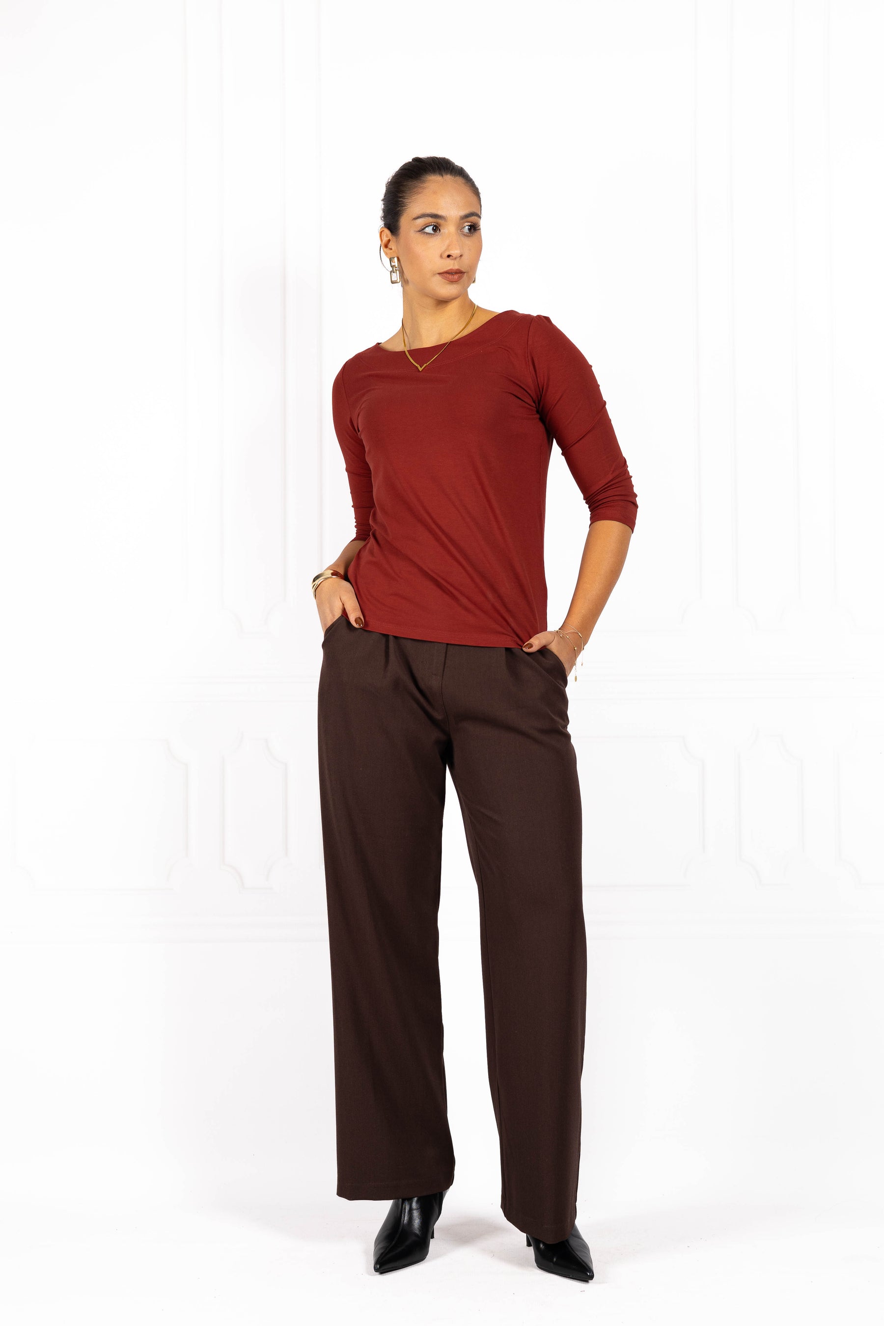 Bluzka damska BASIC II Dark Brick